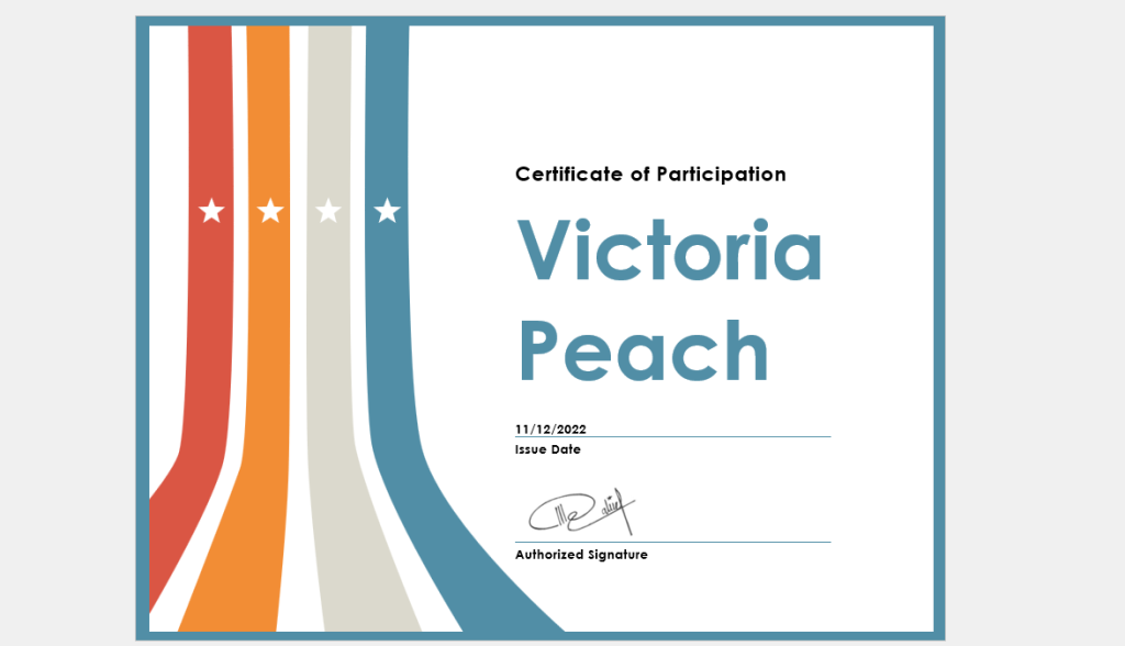 Created certificate